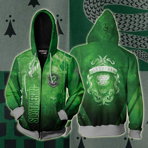 Slytherin Harry Potter New Look Unisex 3D T-shirt Zip Hoodie S 