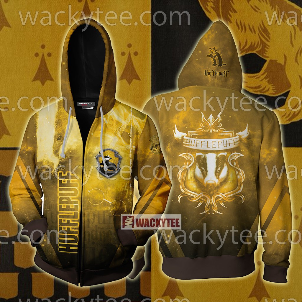 The Just Hufflepuff Harry Potter New Look Unisex 3D T-shirt Zip Hoodie S 
