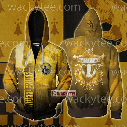 The Just Hufflepuff Harry Potter New Look Unisex 3D T-shirt Zip Hoodie S 