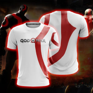 Kratos God Of War (White) Unisex 3D T-shirt US/EU S (ASIAN L)  