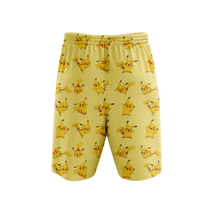 Pokemon Go Pikachu Seamless Pattern Beach Shorts   