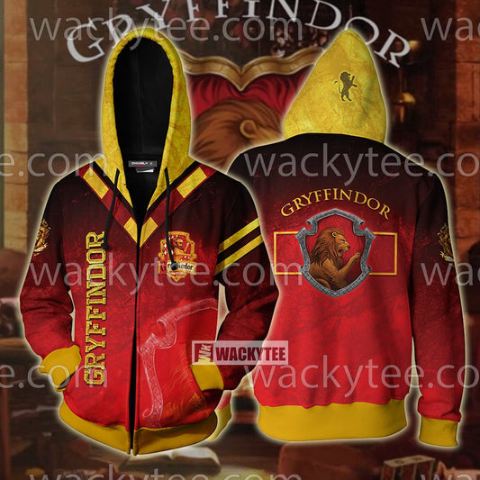 Gryffindor Let Deeds Reveal Your Heart Zip Up Hoodie S  