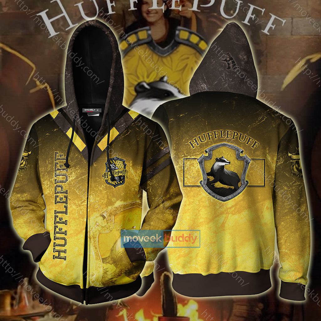 Hufflepuff My Honor Is My Loyalty Unisex 3D T-shirt Zip Hoodie XS 