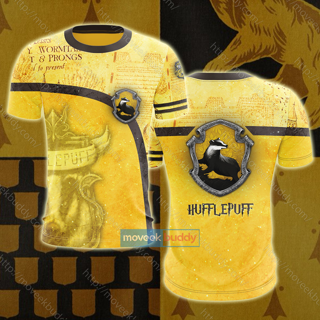 Hufflepuff House Harry Potter New Unisex 3D T-shirt   