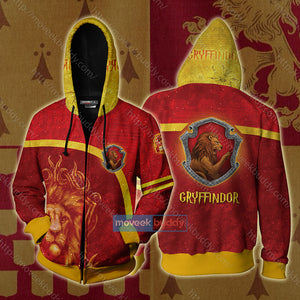 Gryffindor House Harry Potter New Unisex 3D T-shirt Zip Hoodie XS 