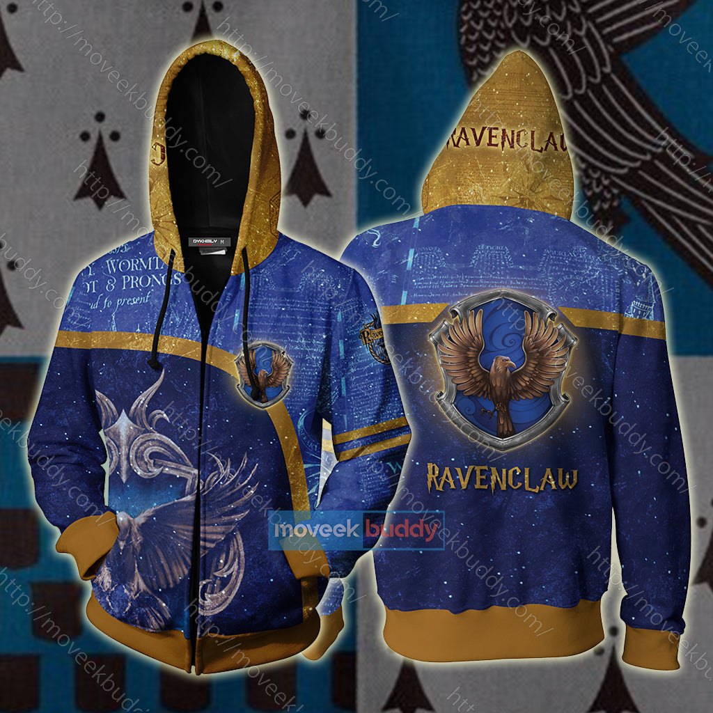 Ravenclaw House Harry Potter New Unisex 3D T-shirt Zip Hoodie XS 