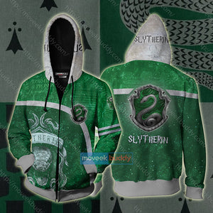Slytherin House Harry Potter New Unisex 3D T-shirt Zip Hoodie XS 