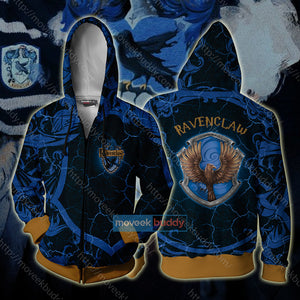 Hogwarts Wise Like A Ravenclaw Harry Potter New Unisex 3D T-shirt Zip Hoodie XS 