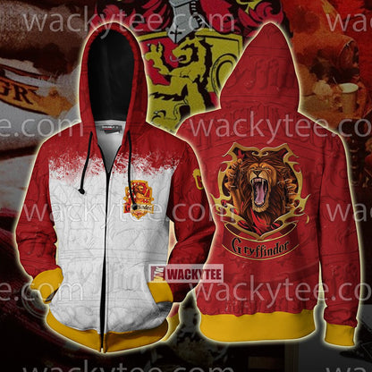 Gryffindor Wear Your House Colours With Pride Unisex 3D T-shirt Zip Hoodie S 