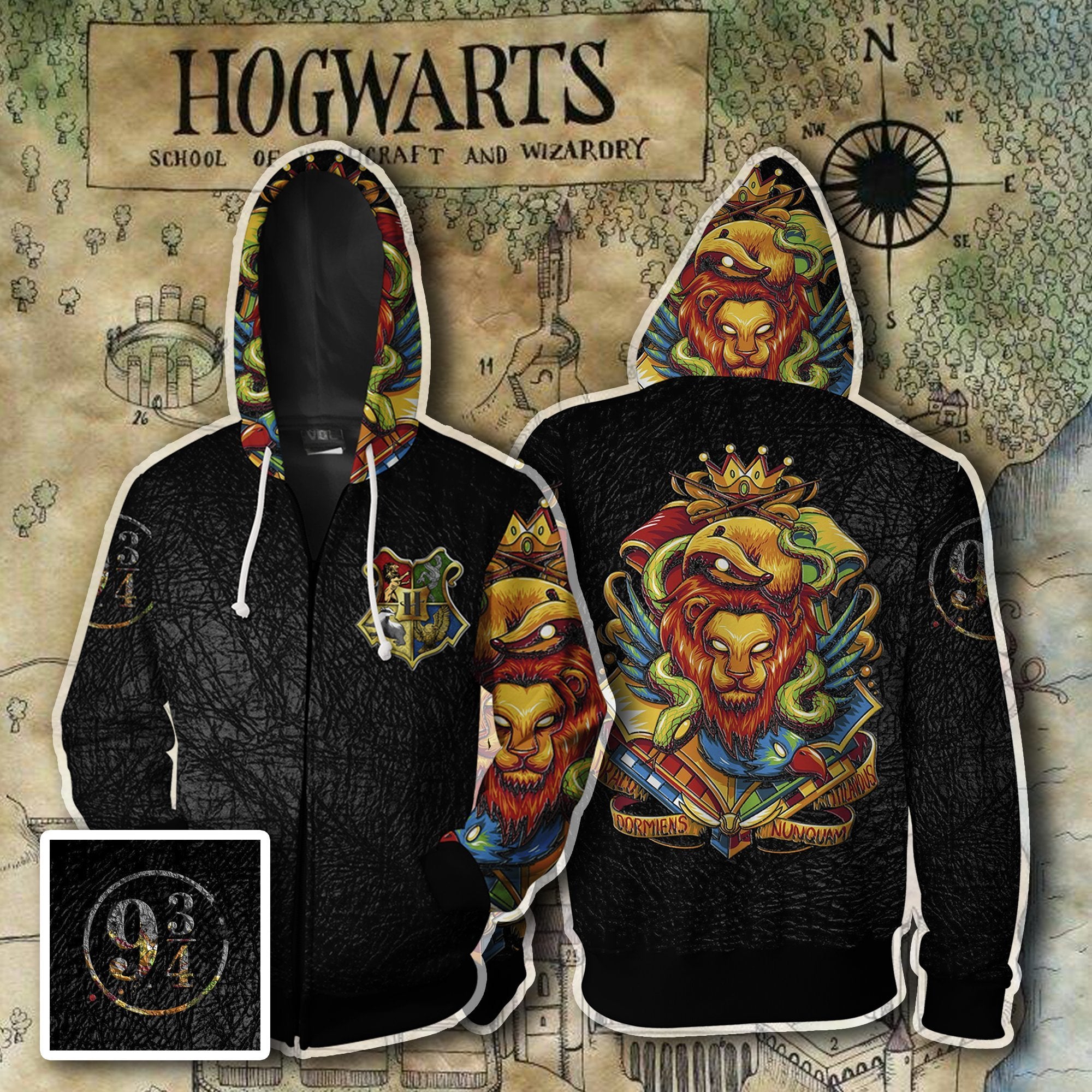 Hogwarts Harry Potter Zip Up Hoodie XS  