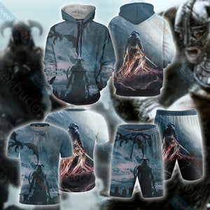 The Elder Scrolls V: Skyrim-Dovahkiin Unisex 3D T-shirt   