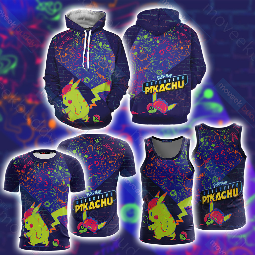 Detective Pikachu Unisex 3D T-shirt   