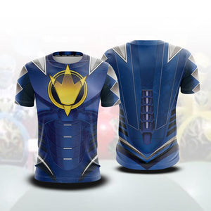 Power Rangers Dino Thunder Cosplay Unisex 3D T-shirt Blue Ranger US/EU S (ASIAN L) 