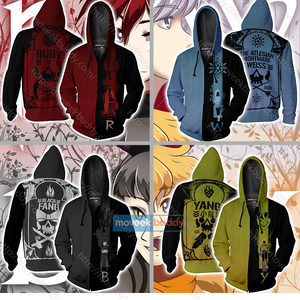 RWBY Weiss The Atlesian Knightmare Symbol Zip Up Hoodie   