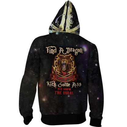 Gryffindor Harry Potter - Find A Dragon Kick Some A** You Know The Usual   