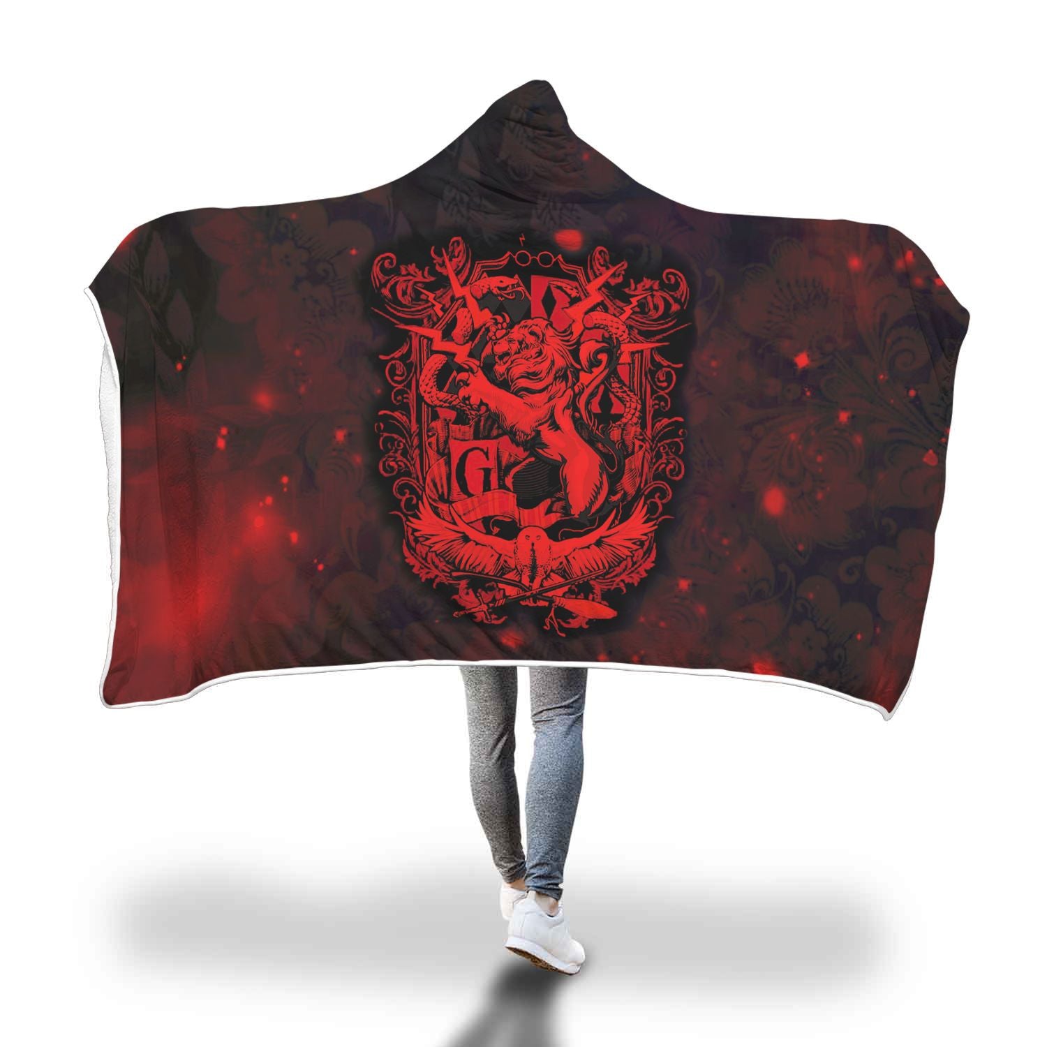 The Gryffindor Lion Harry Potter Version Galaxy 3D Hooded Blanket Adult 80"x60"  