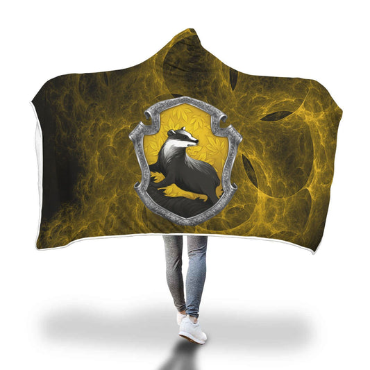 Loyal Like A Hufflepuff Harry Potter 3D Hooded Blanket Adult 80"x60"  