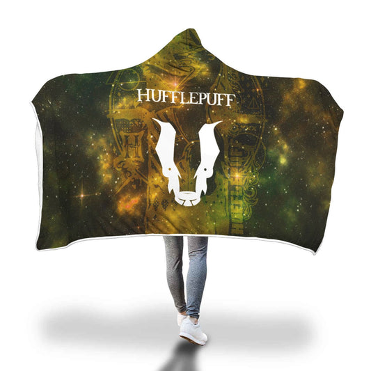 Quidditch Hufflepuff Harry Potter 3D Hooded Blanket Adult 80"x60"  