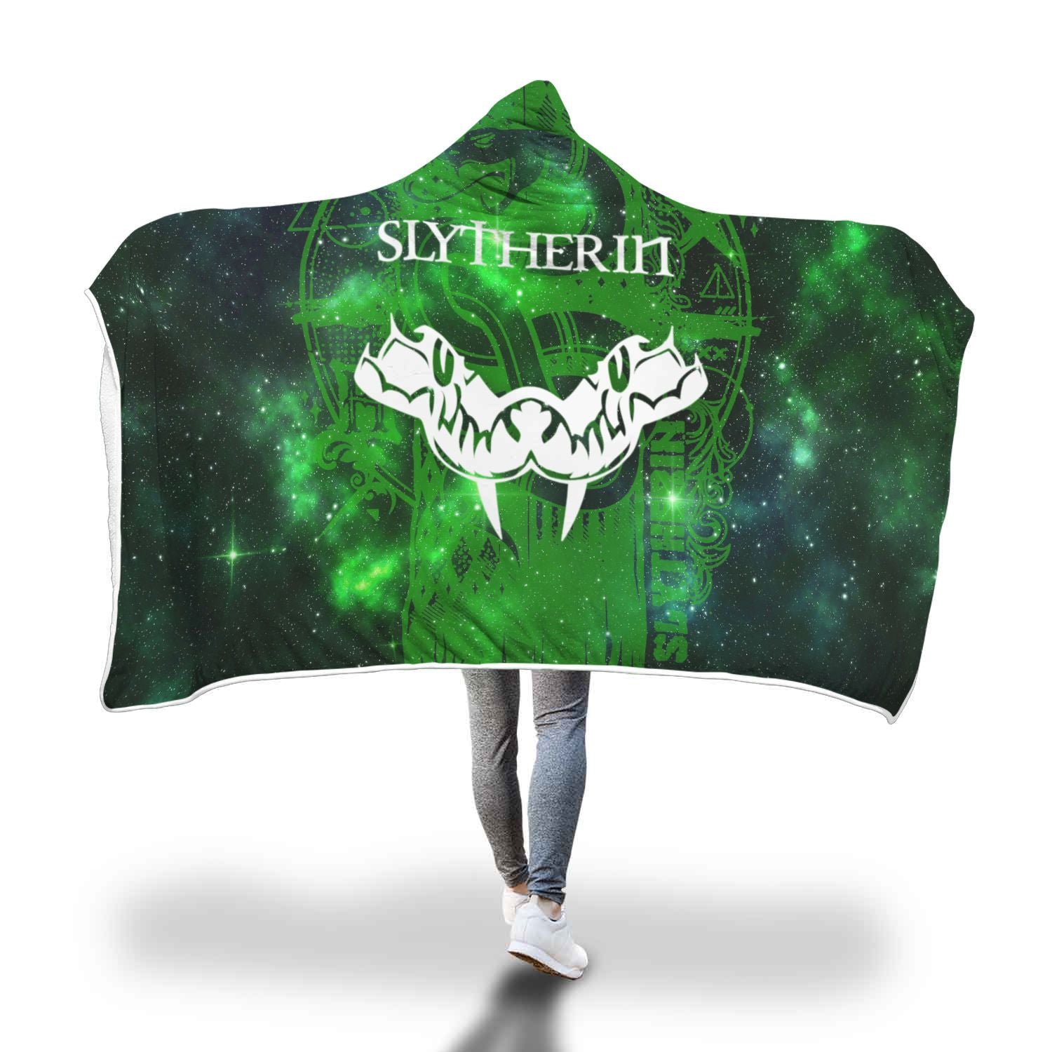 Quidditch Slytherin Harry Potter 3D Hooded Blanket Adult 80"x60"  