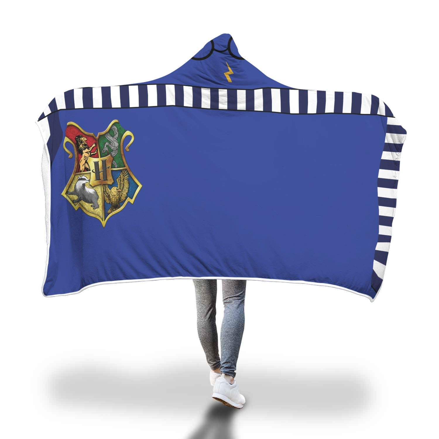 Ravenclaw House Hogwarts Logo Harry Potter 3D Hooded Blanket Adult 80"x60"  