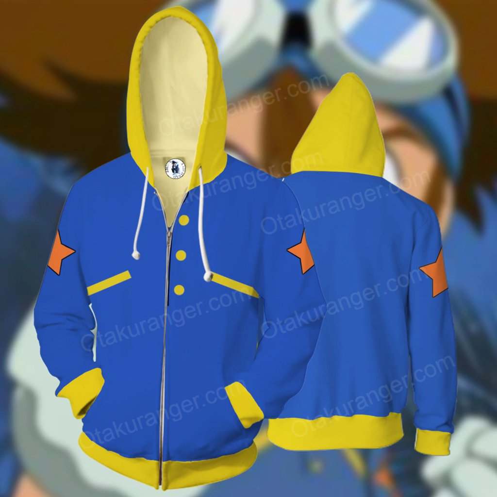 Digimon Tai Kamiya Cosplay Zip Up Hoodie Jacket XS  