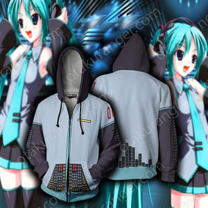 Hatsune Miku Cosplay Zip Up Hoodie Jacket XS 1 