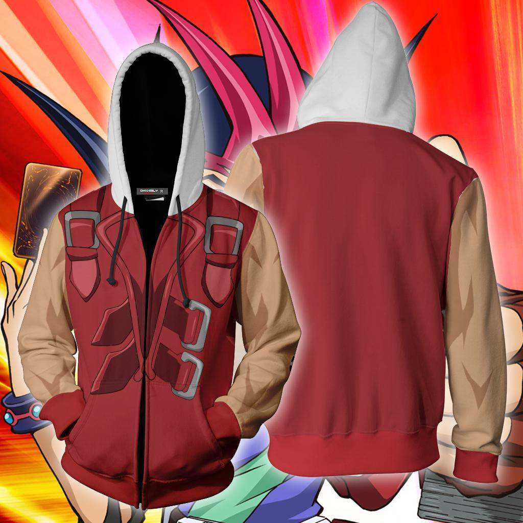 Yu-Gi-Oh! Zexal Tsukumo Yuma Cosplay Zip Up Hoodie Jacket XS Version 1 