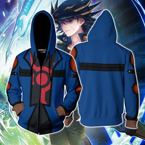 Yu-Gi-Oh! Fudo Yusei Cosplay Zip Up Hoodie Jacket XS  