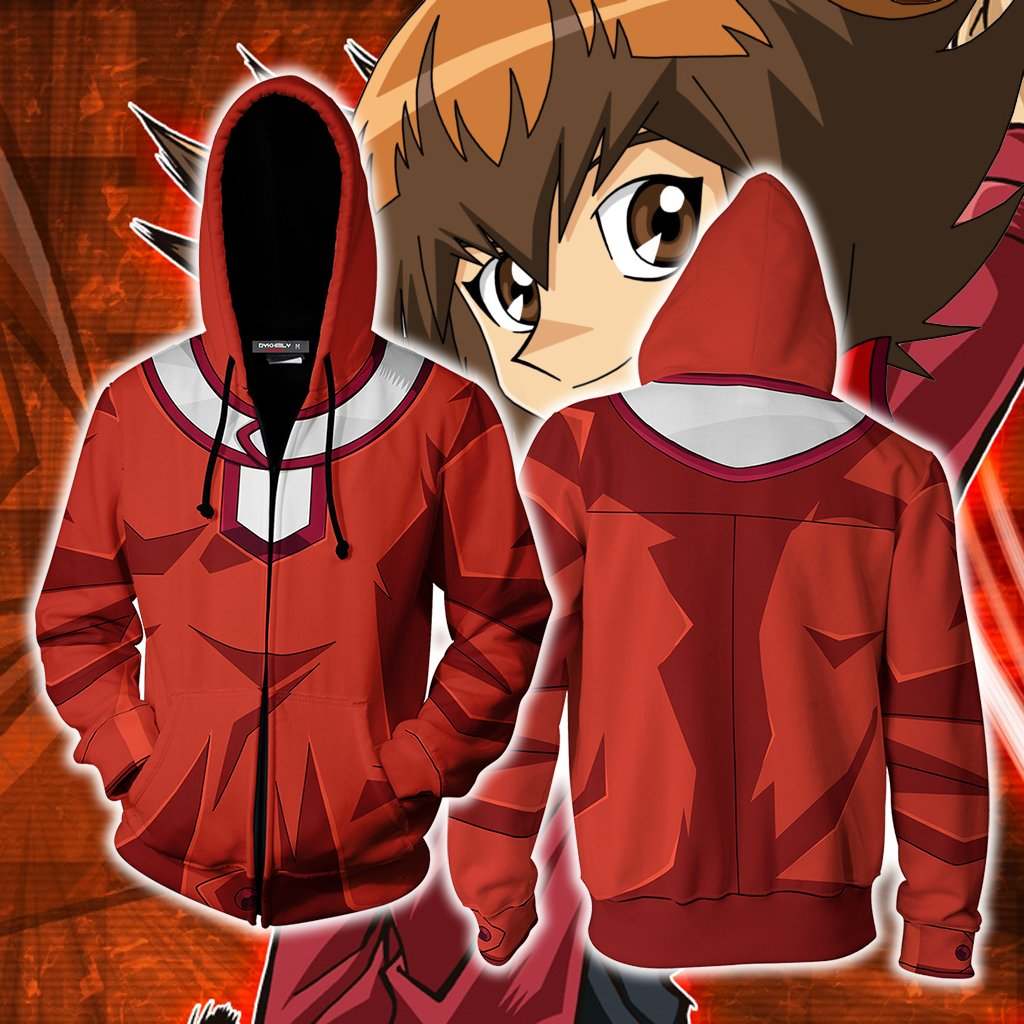 Yu Gi Oh Jaden Yuki Cosplay Zip Up Hoodie Jacket MoveekBuddyShop