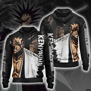 Bleach - Kenpachi New Unisex 3D T-shirt Zip Hoodie XS 