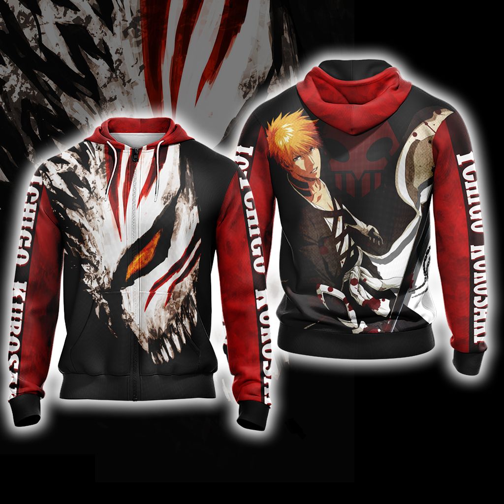 Bleach Ichigo Kurosaki New Unisex 3D T-shirt Zip Hoodie S 