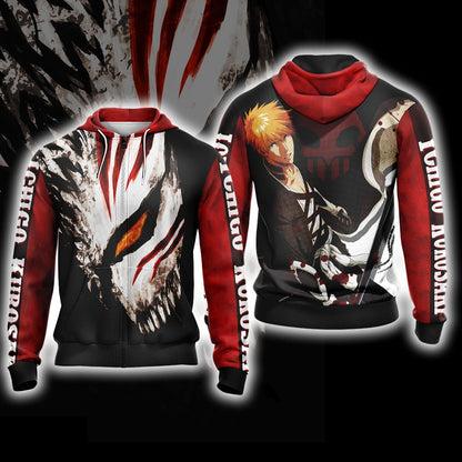 Bleach Ichigo Kurosaki New Unisex 3D T-shirt Zip Hoodie S 