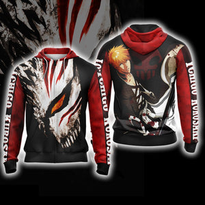 Bleach Ichigo Kurosaki New Unisex 3D T-shirt Zip Hoodie S 