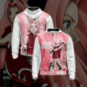 Naruto - Sakura Haruno Unisex 3D T-shirt Zip Hoodie S 