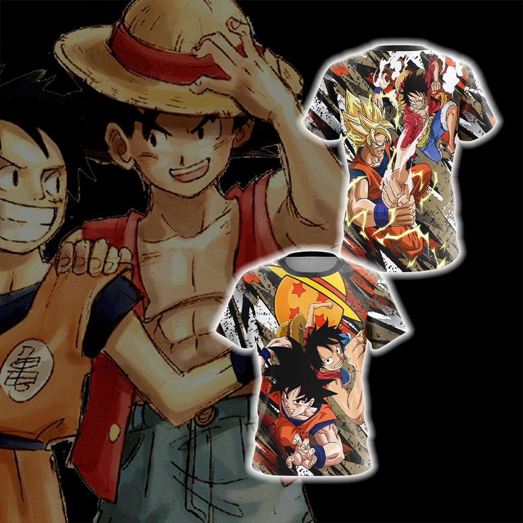 Dragon Ball x One Piece - Happy Halloween Unisex 3D T-shirt T-shirt S 