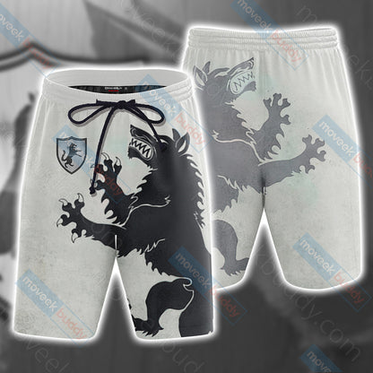 House Stark Game Of Thrones 3D Beach Shorts S  