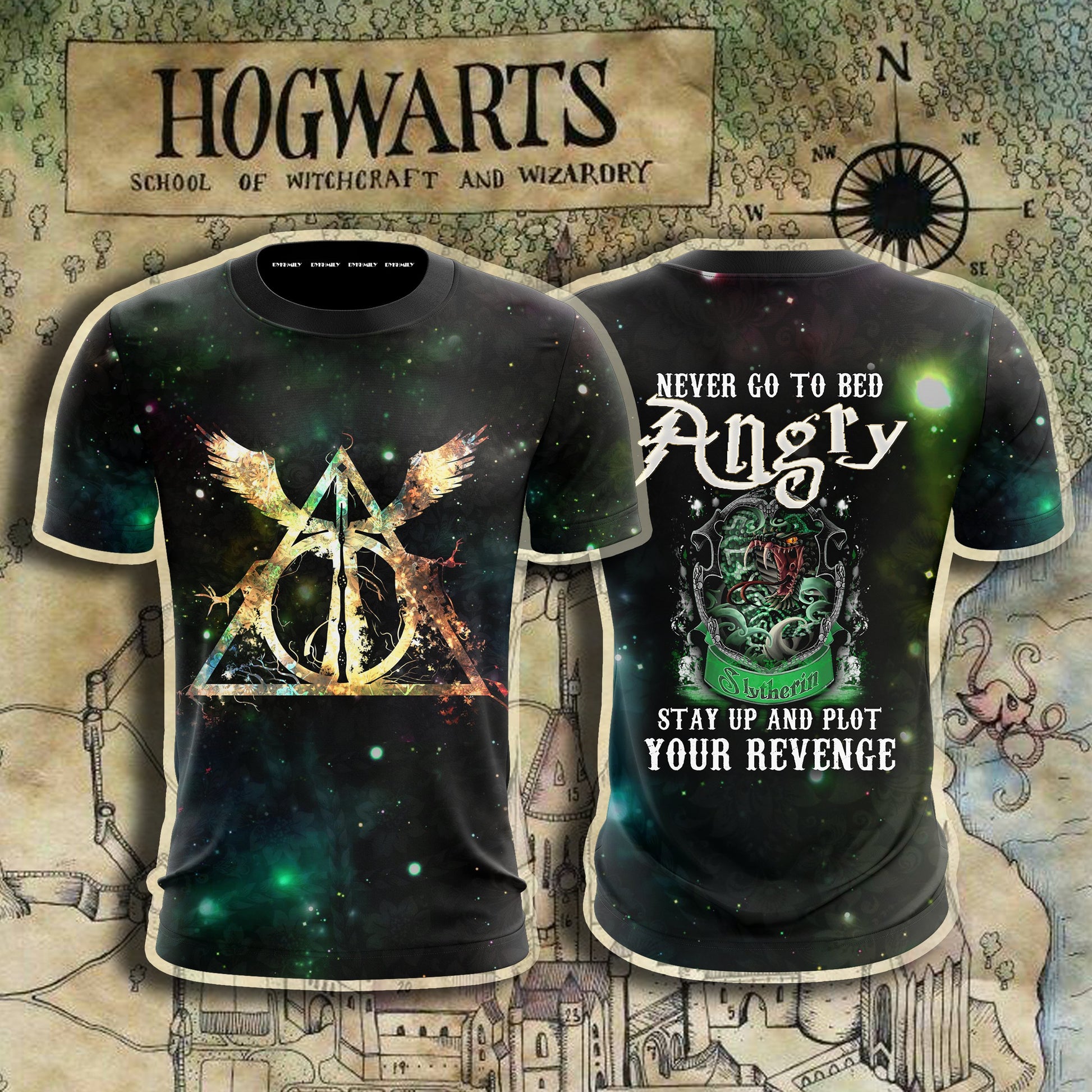 Slytherin Harry Potter - Never Go To Bed Angry Stay Up And Plot Your Revenge 3D T-shirt S 