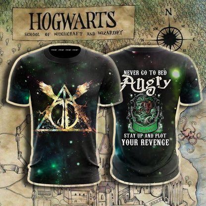 Slytherin Harry Potter - Never Go To Bed Angry Stay Up And Plot Your Revenge 3D T-shirt S 