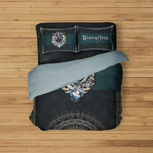 Mandala Harry Potter Hogwarts House Gryffindor Slytherin Ravenclaw Hufflepuff Bed Set Ravenclaw Twin (3PCS) 