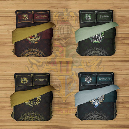 Mandala Harry Potter Hogwarts House Gryffindor Slytherin Ravenclaw Hufflepuff Bed Set Gryffindor Twin (3PCS) 