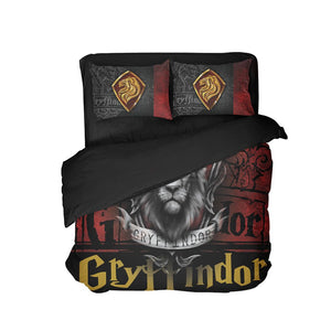 Mandala Harry Potter Hogwarts House Gryffindor Slytherin Ravenclaw Hufflepuff Bed Set Gryffindor Full (3PCS) 