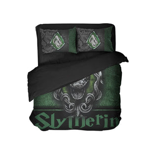 Mandala Harry Potter Hogwarts House Gryffindor Slytherin Ravenclaw Hufflepuff Bed Set Slytherin Twin (3PCS) 