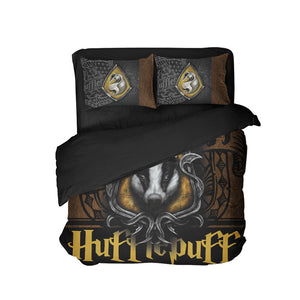 Mandala Harry Potter Hogwarts House Gryffindor Slytherin Ravenclaw Hufflepuff Bed Set Hufflepuff Twin (3PCS) 
