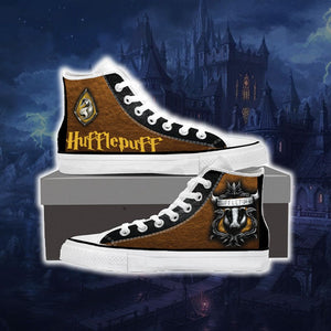 Harry Potter Hogwarts House Gryffindor Slytherin Ravenclaw Hufflepuff High Top Shoes Hufflepuff Women SIZE 35