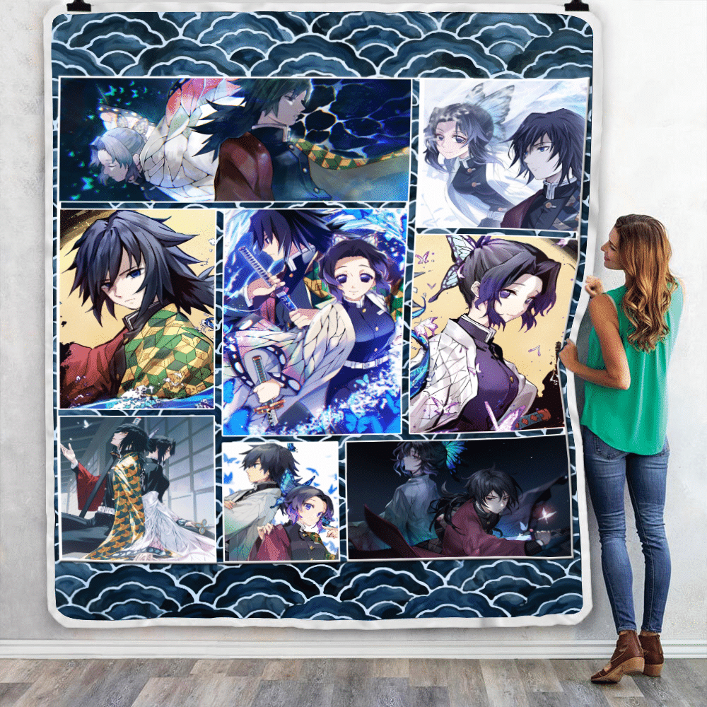 Demon Slayer Kimetsu No Yaiba: Giyu x Sinobu 3D Throw Blanket   