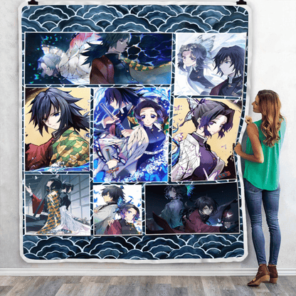 Demon Slayer Kimetsu No Yaiba: Giyu x Sinobu 3D Throw Blanket   