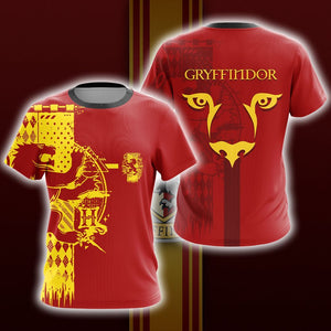 Harry Potter Hogwarts House Gryffindor Slytherin Ravenclaw Hufflepuff T-shirt Zip Hoodie Pullover Hoodie Gryffindor T-shirt M