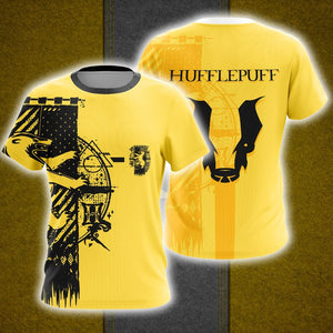 Harry Potter Hogwarts House Gryffindor Slytherin Ravenclaw Hufflepuff T-shirt Zip Hoodie Pullover Hoodie Hufflepuff T-shirt S