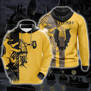 Harry Potter Hogwarts House Gryffindor Slytherin Ravenclaw Hufflepuff T-shirt Zip Hoodie Pullover Hoodie Hufflepuff Hoodie S