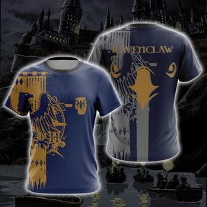 Harry Potter Hogwarts House Gryffindor Slytherin Ravenclaw Hufflepuff T-shirt Zip Hoodie Pullover Hoodie Ravenclaw T-shirt S